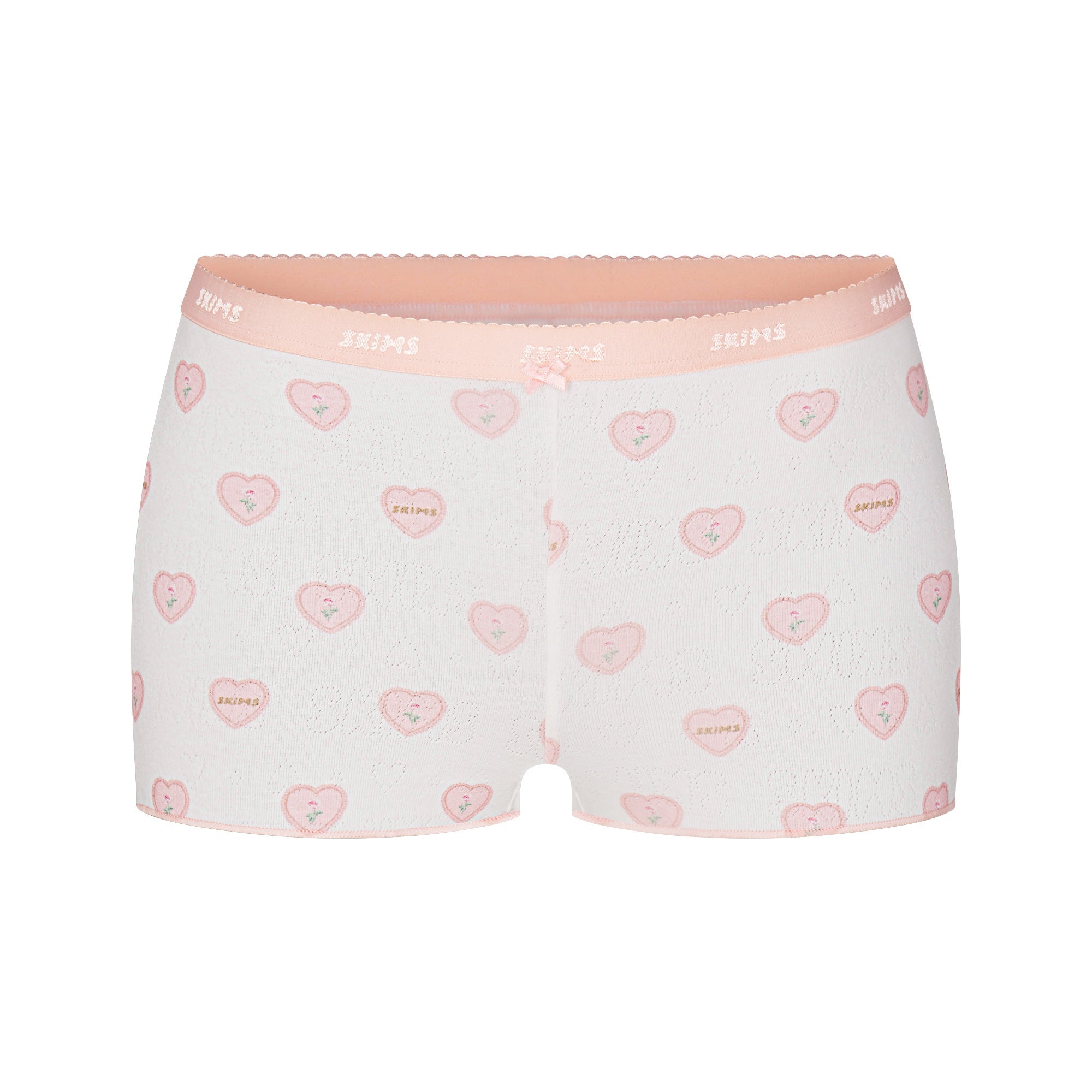 LOGO POINTELLE BABY TEE AND MICRO SHORT SET | SNOW LACE HEARTS