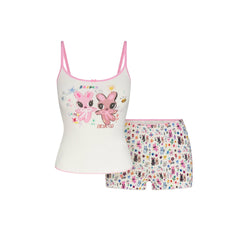 LOGO POINTELLE CAMI AND SHORT SET | MARBLE HAPPY BUNNIES
