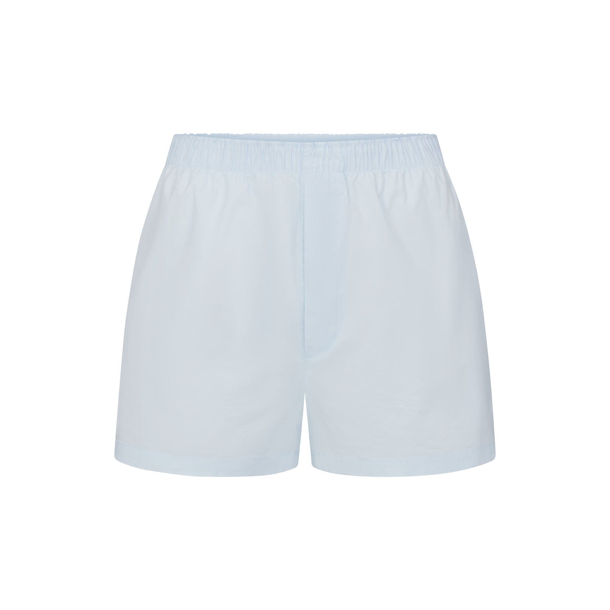 COTTON POPLIN SLEEP LONG SLEEVE AND BOXER SET | BABY BLUE CONTRAST
