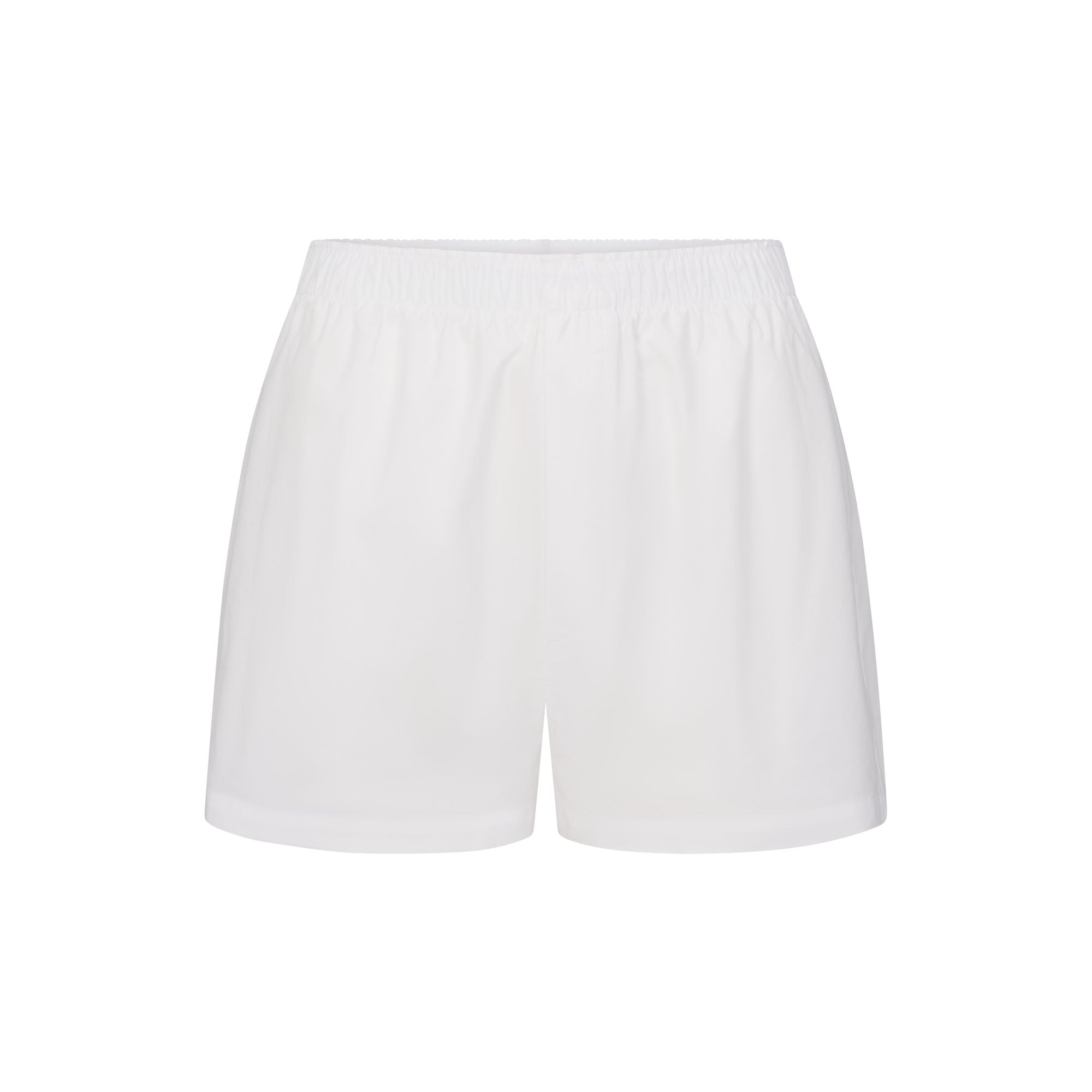 COTTON POPLIN SLEEP LONG SLEEVE AND BOXER SET | SNOW CONTRAST