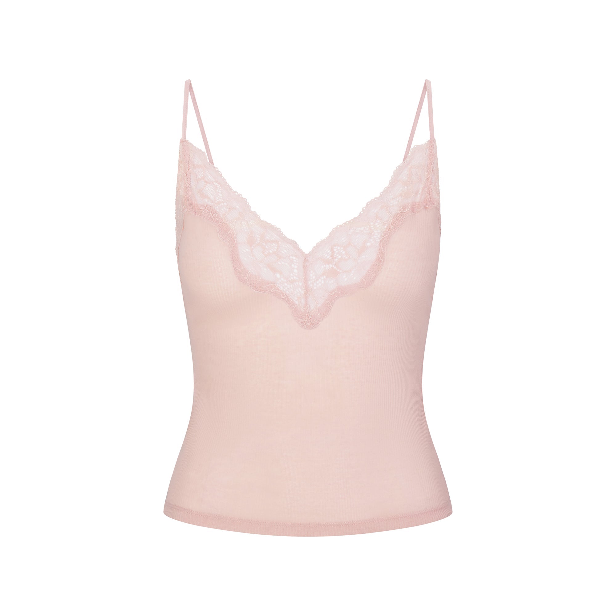 SHEER RIB LACE CAMI AND SHORT SET | MORGANITE