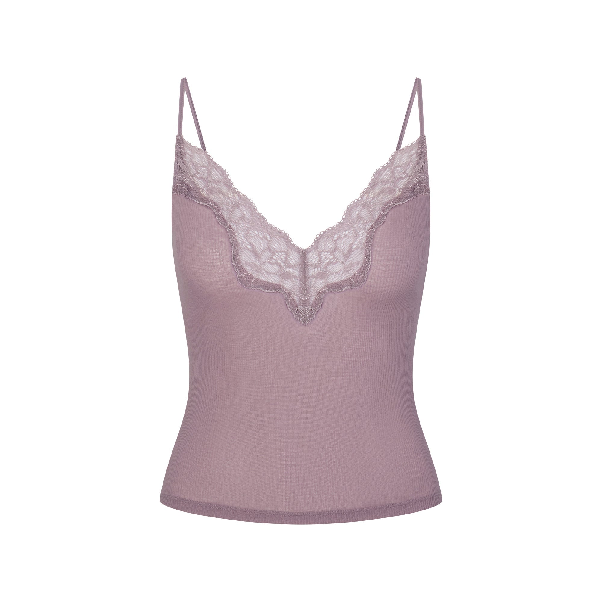 SHEER RIB LACE CAMI AND SHORT SET | ZINC