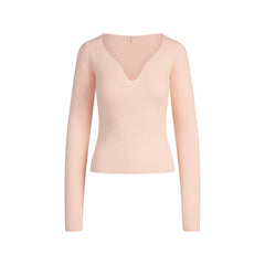 SWEATER KNITS RIBBED LONG SLEEVE TOP | PRIMROSE