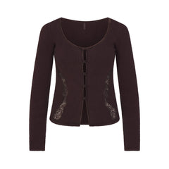 LACE KNIT LONG SLEEVE CARDIGAN | PHOENIX