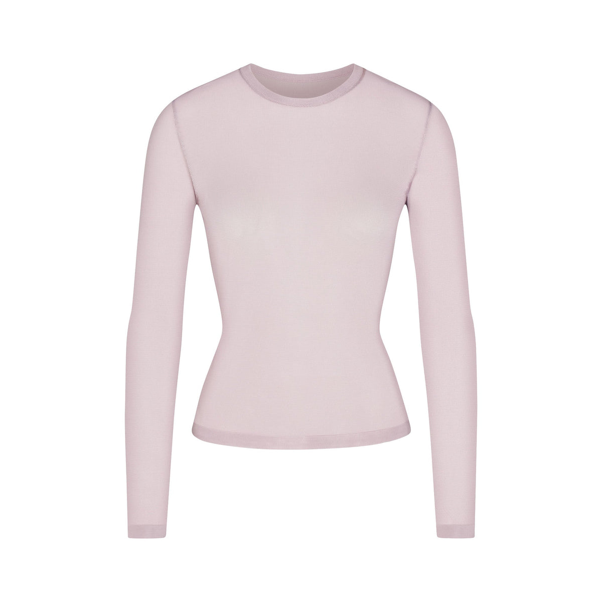 SLINKY KNIT CREW NECK LONG SLEEVE TOP | IRIS MICA
