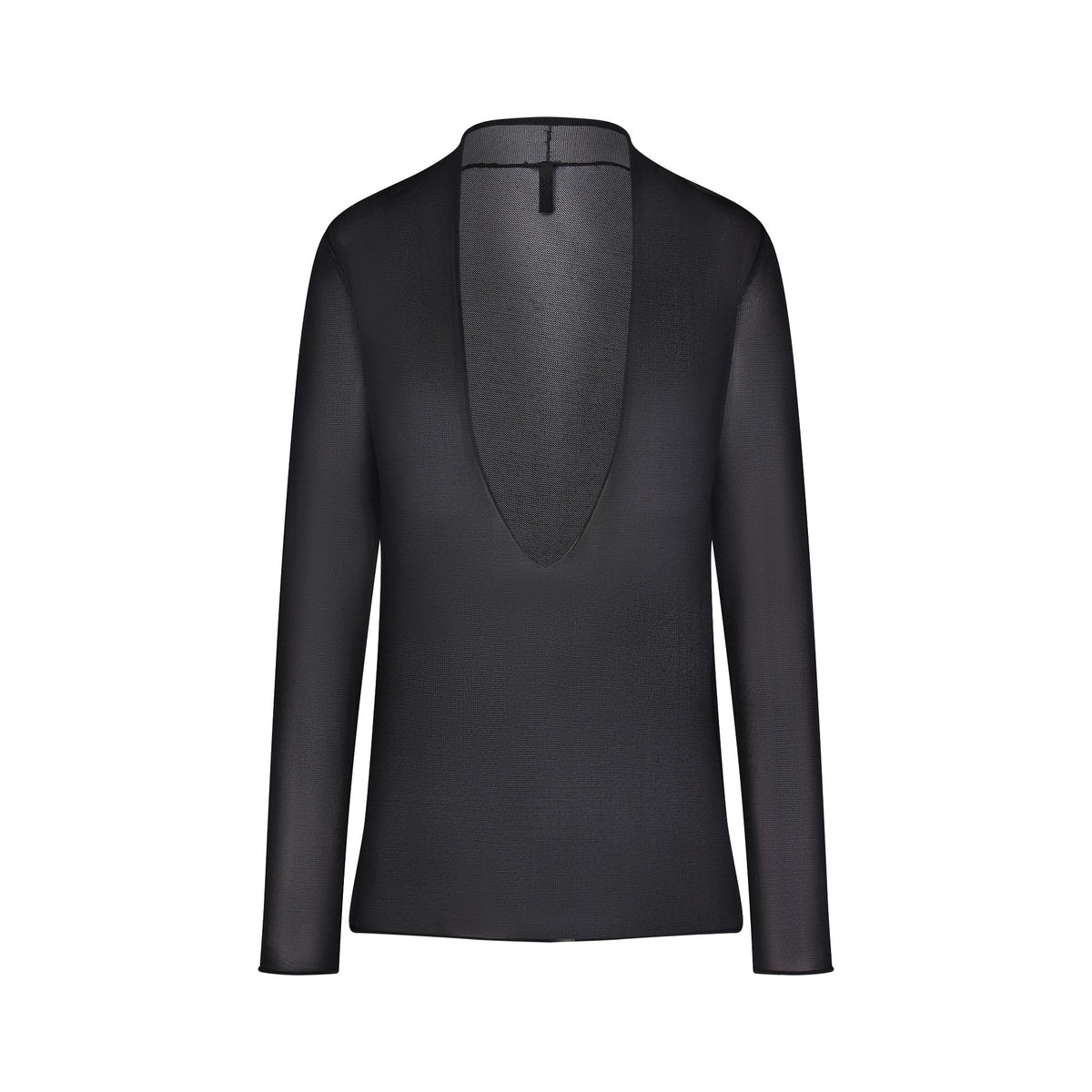 SLINKY KNIT DEEP PLUNGE TOP | OBSIDIAN