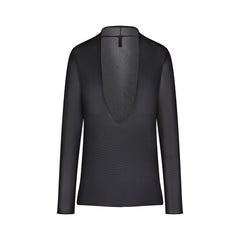 SLINKY KNIT DEEP PLUNGE TOP | OBSIDIAN