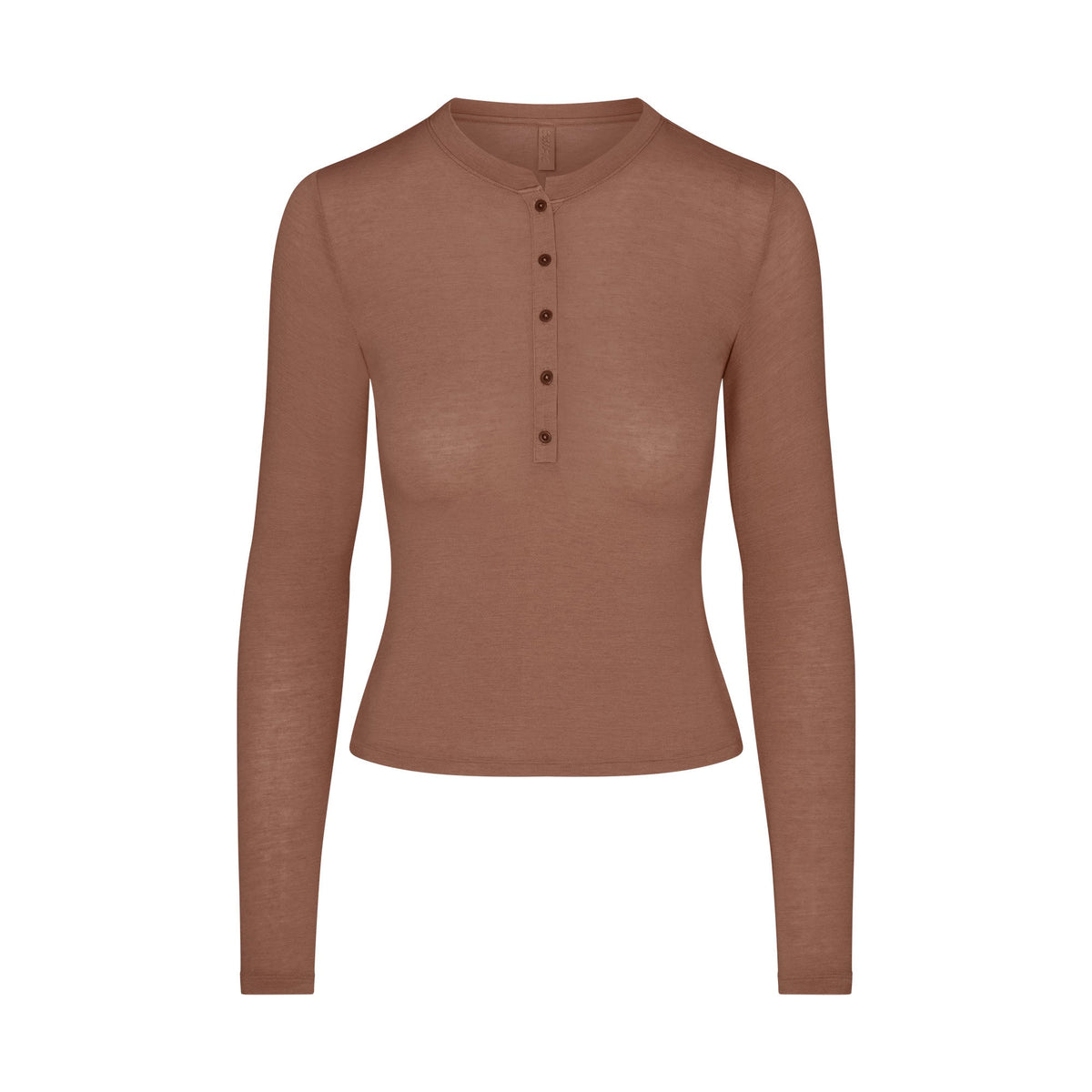 SHEER MODAL CREWNECK HENLEY | SIENNA