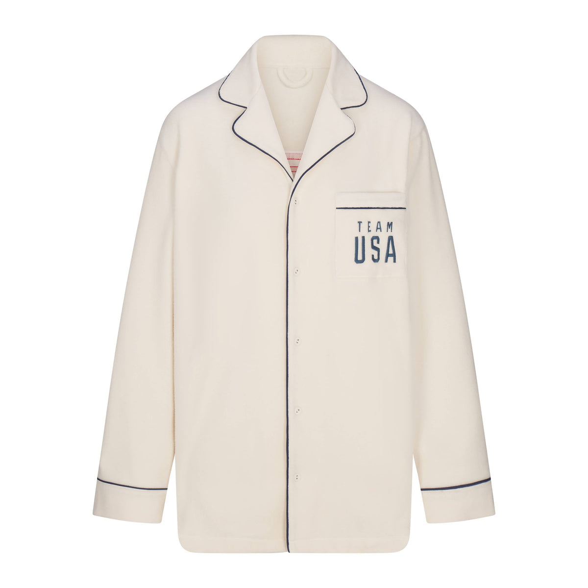 SKIMS FOR TEAM USA FLEECE UNISEX PARALYMPIC OVERSIZED SLEEP TOP | ECRU