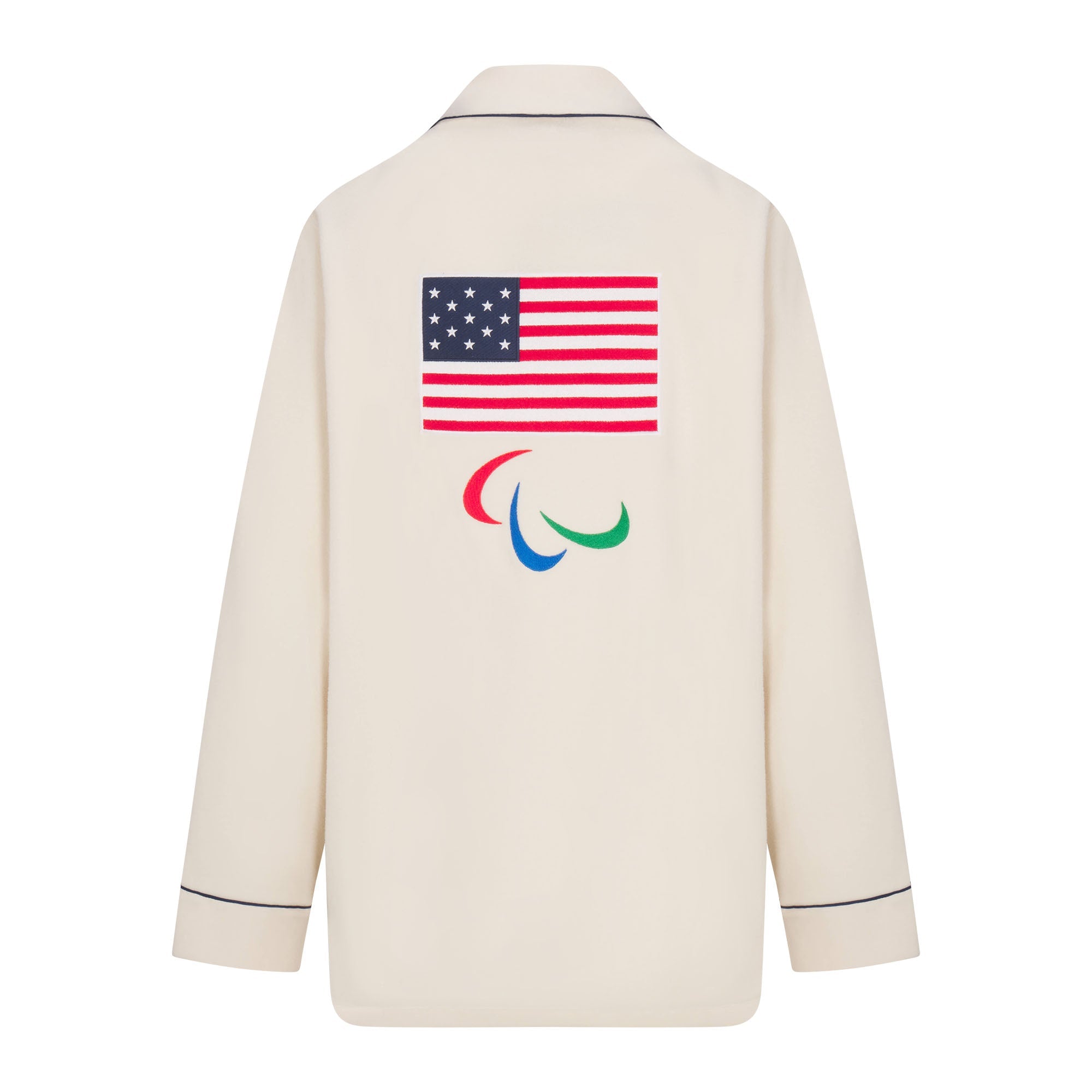SKIMS FOR TEAM USA FLEECE UNISEX PARALYMPIC OVERSIZED SLEEP TOP | ECRU
