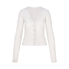 FEATHERWEIGHT CASHMERE CARDIGAN | LIGHT HEATHER GREY