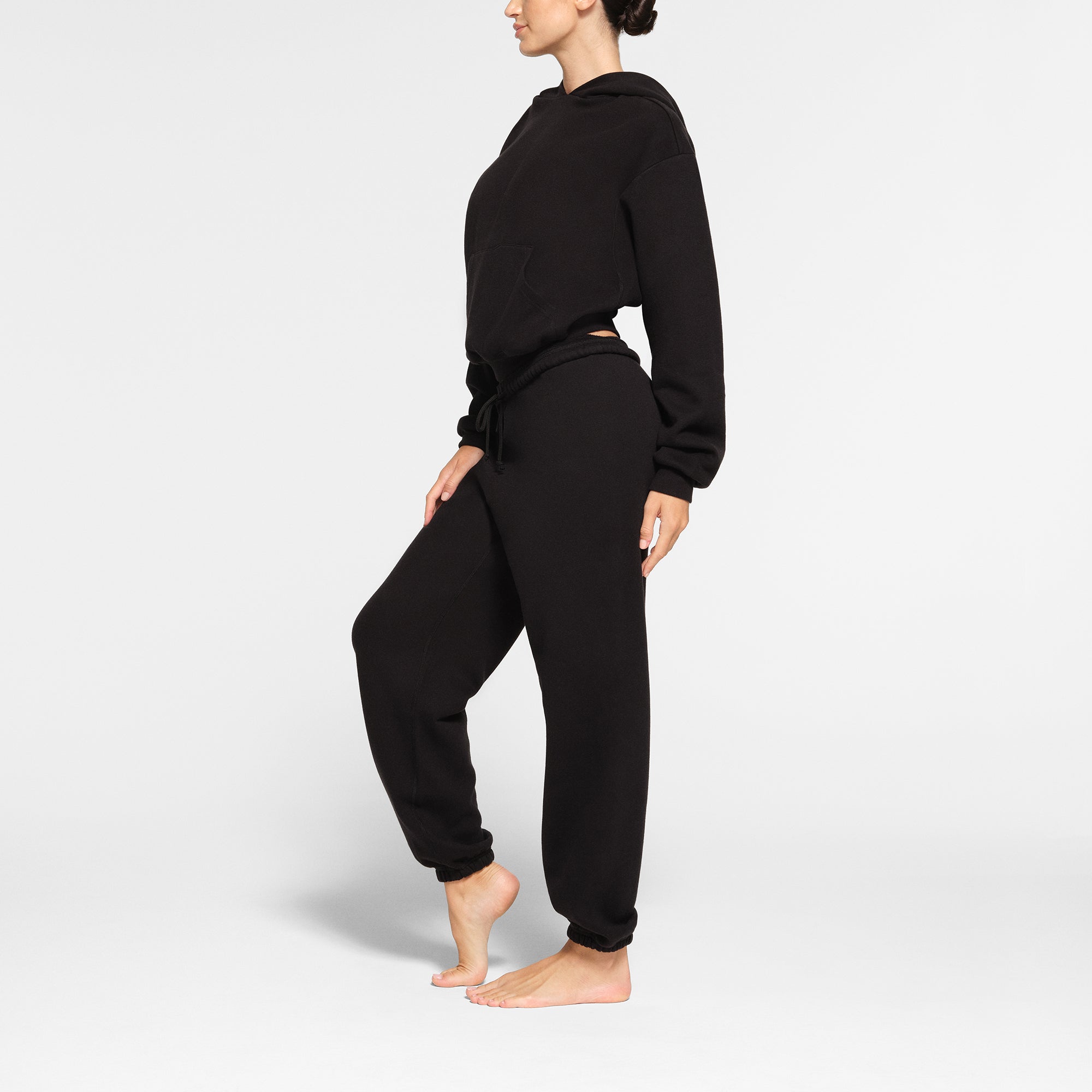 COTTON FLEECE HOODIE | ONYX