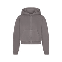 BOYFRIEND FLEECE ZIP UP HOODIE | SHADOW