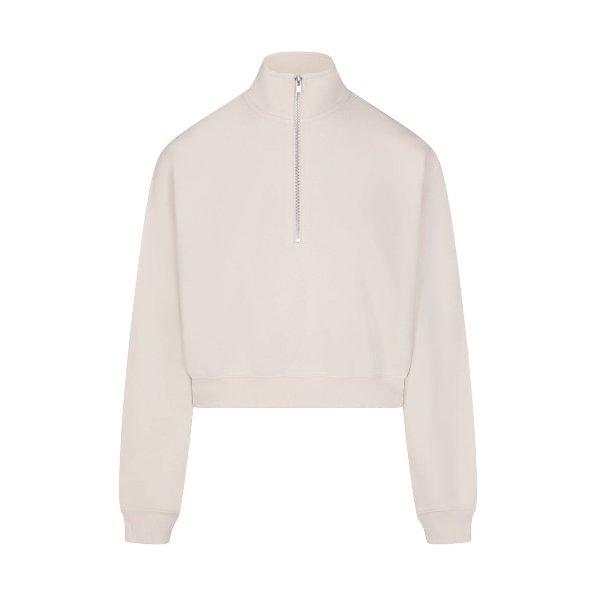 DRAPEY FRENCH TERRY HALF ZIP | BUFF