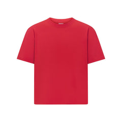 HEAVYWEIGHT COTTON MENS RELAXED CROPPED CREWNECK | WASHED RED