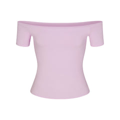 COTTON JERSEY OFF THE SHOULDER TOP | SUGAR PLUM