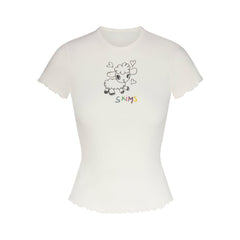 LOGO POINTELLE T-SHIRT | MARBLE HAPPY SHEEP