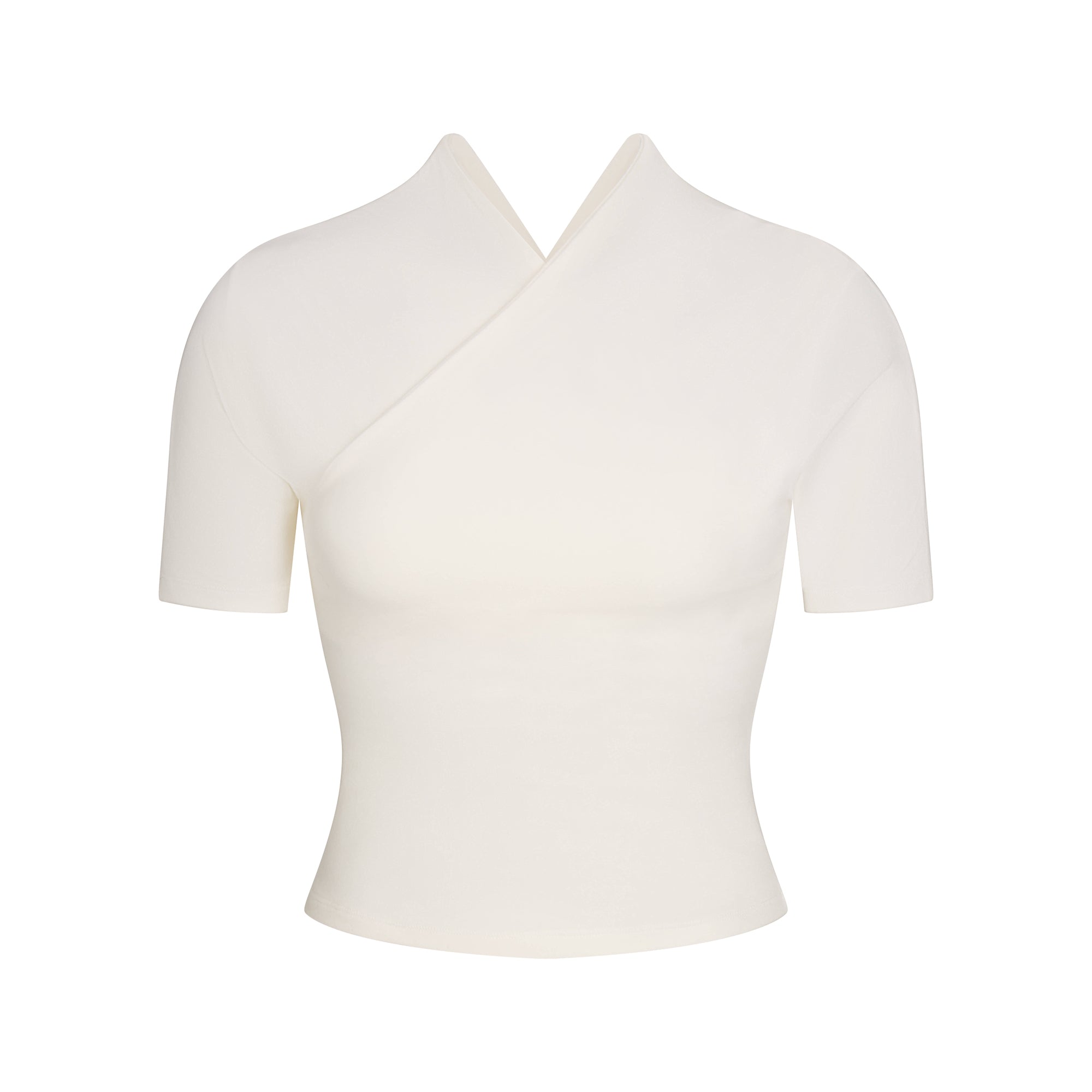 COTTON JERSEY WRAP TOP | MARBLE