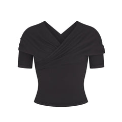 COTTON JERSEY WRAP TOP | SOOT