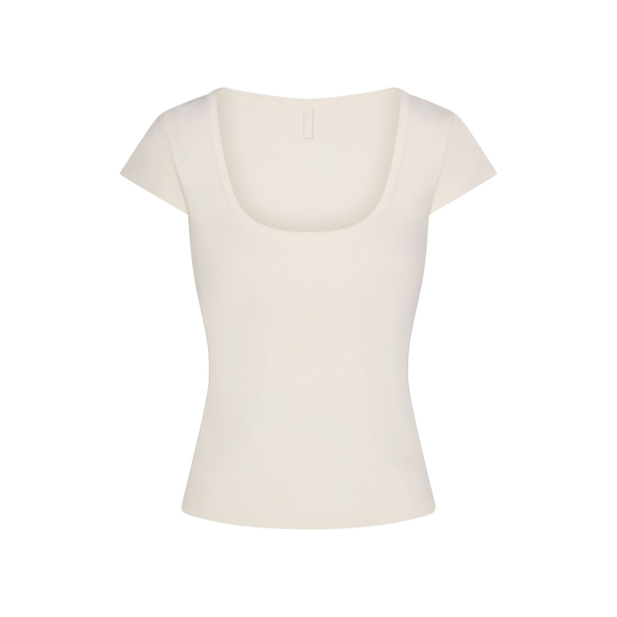 REFINED KNIT SCOOP NECK TOP | EGRET