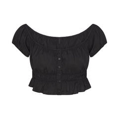 POPLIN APPAREL OFF THE SHOULDER TOP | ONYX
