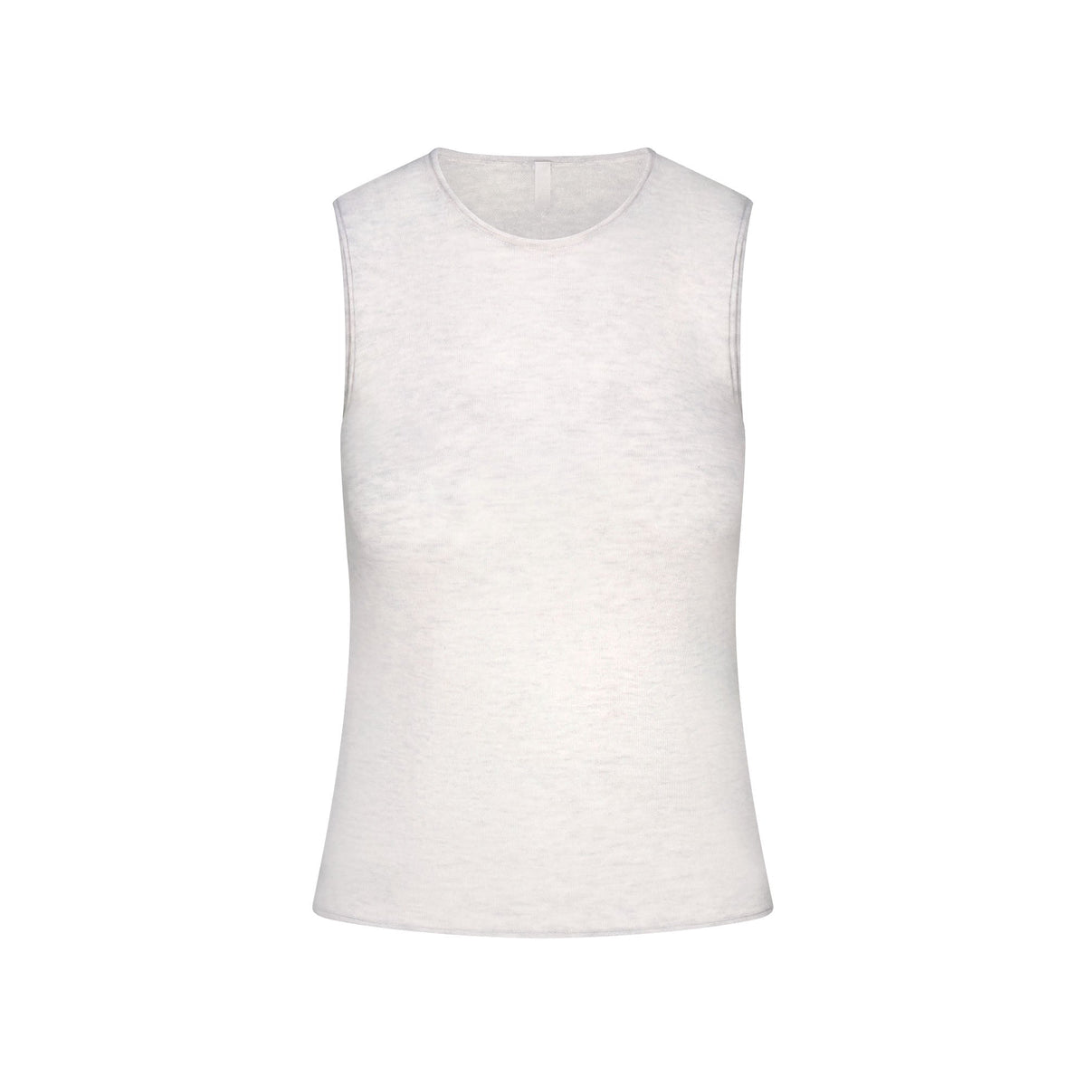 FEATHERWEIGHT CASHMERE SLEEVELESS TOP | LIGHT HEATHER GREY