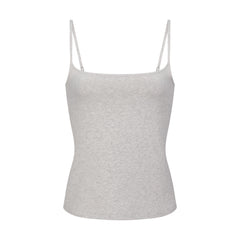 COTTON JERSEY SCOOP NECK CAMI | LIGHT HEATHER GREY
