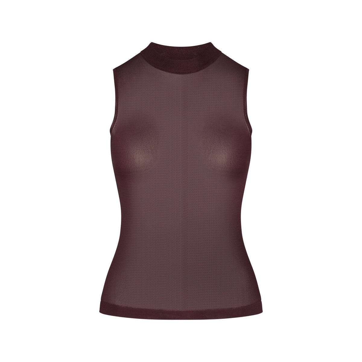 SLINKY KNIT MOCK NECK TANK | CURRANT