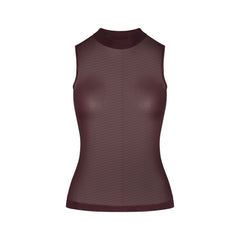 SLINKY KNIT MOCK NECK TANK | CURRANT