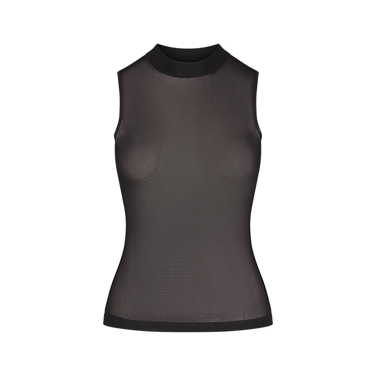 SLINKY KNIT MOCK NECK TANK | OBSIDIAN
