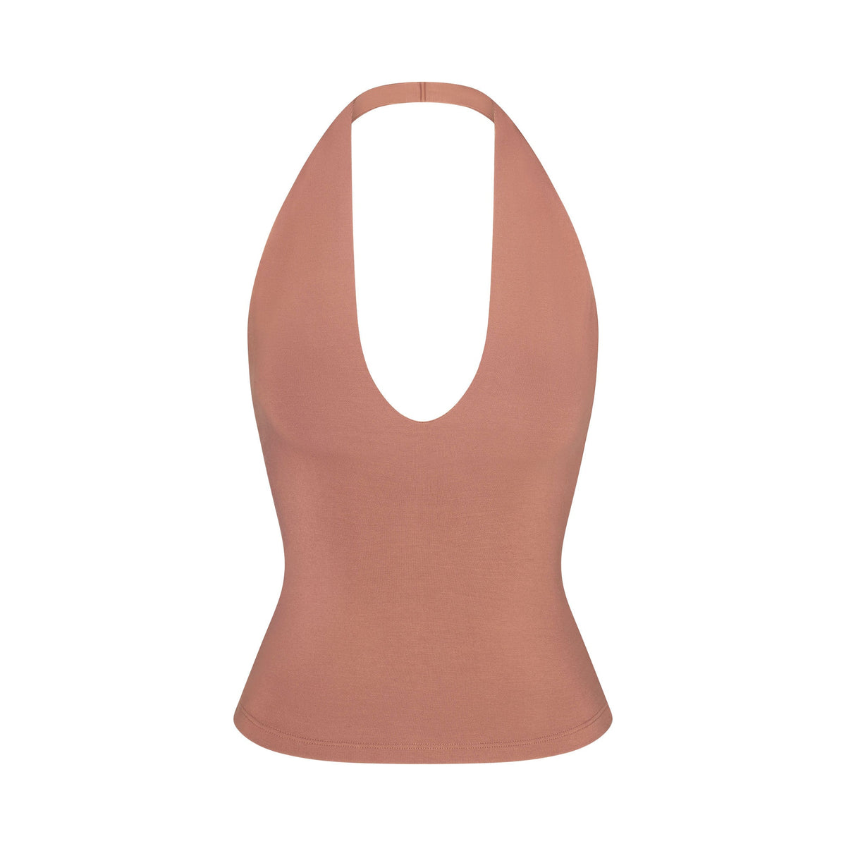 SMOOTH LAYERS HALTER TOP | NUTMEG