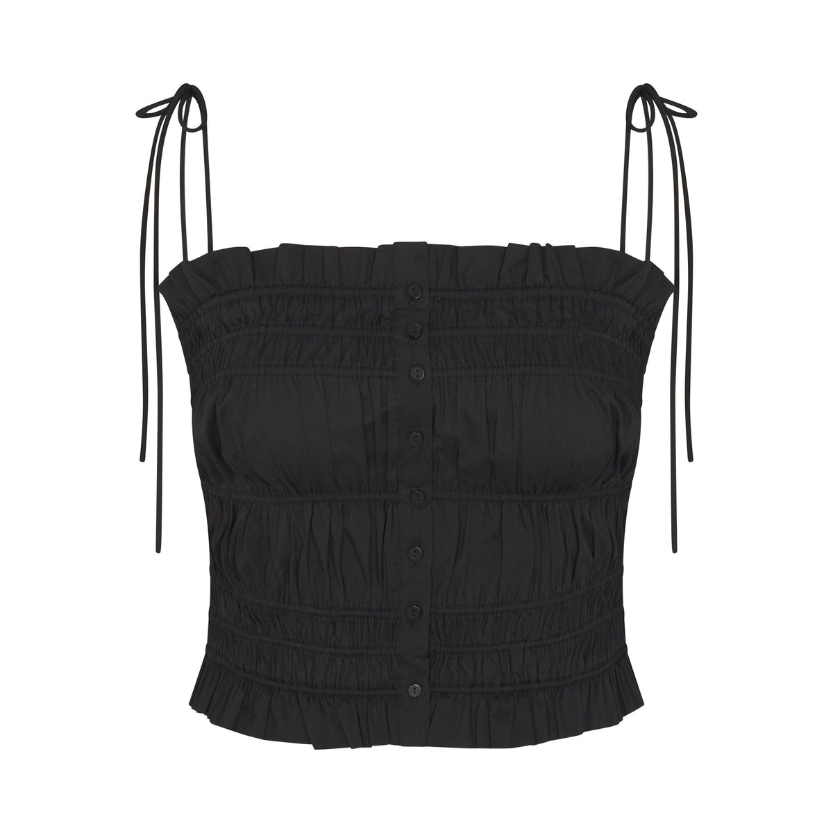 POPLIN APPAREL RUFFLE CAMI | ONYX