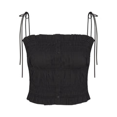 POPLIN APPAREL RUFFLE CAMI | ONYX