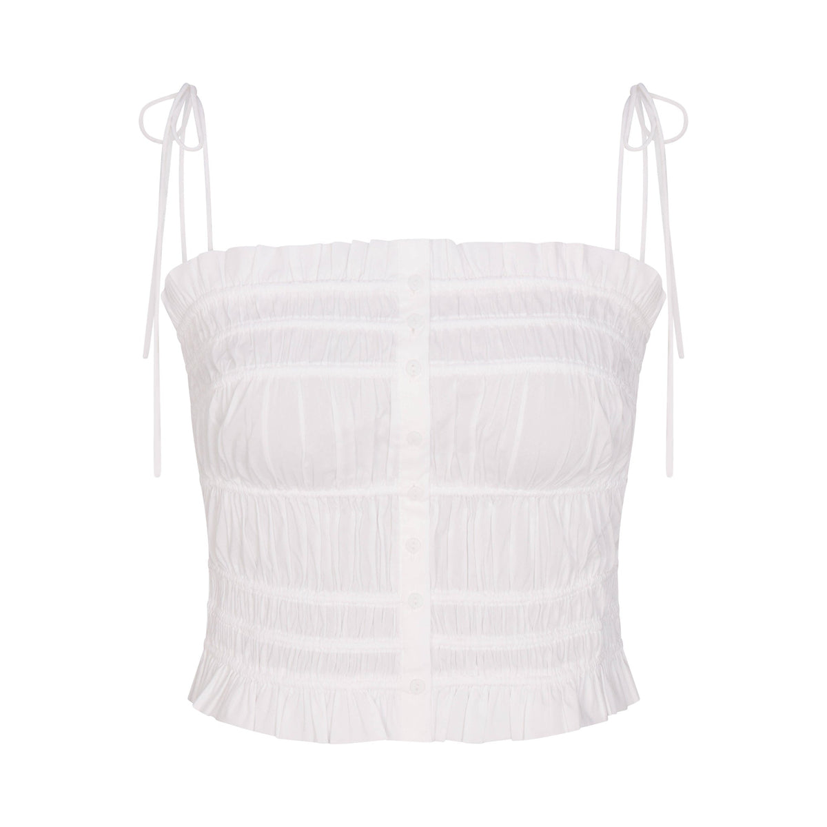 POPLIN APPAREL RUFFLE CAMI | SNOW