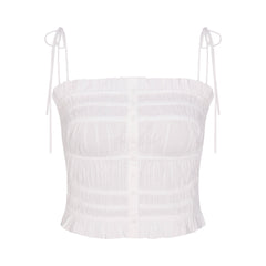 POPLIN APPAREL RUFFLE CAMI | SNOW
