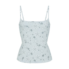 COTTON JERSEY SCOOP NECK CAMI | POWDER BLUE BANDANA