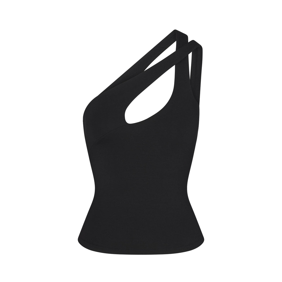 SMOOTH LAYERS ONE SHOULDER TOP | OBSIDIAN