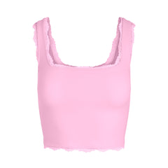 FITS EVERYBODY LACE TANK | BUBBLE GUM TONAL