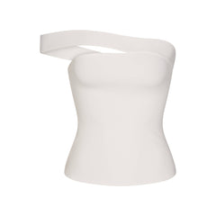 COTTON JERSEY ASYMMETRICAL TOP | MARBLE