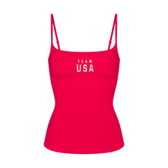 SKIMS FOR TEAM USA COTTON JERSEY PARALYMPIC CAMI | RED