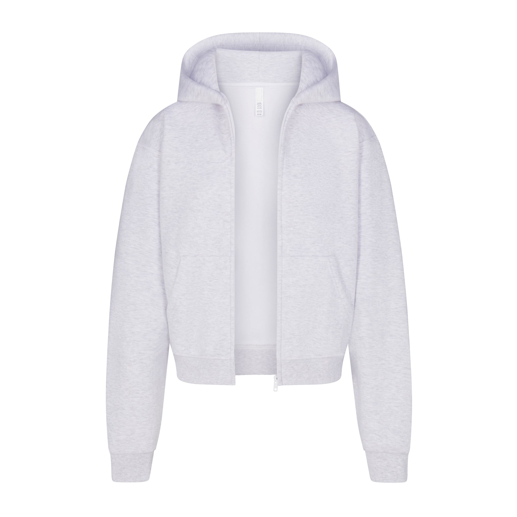 COTTON FLEECE ZIP UP HOODIE | LIGHT HEATHER GREY
