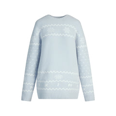 COZY LIGHT CREWNECK PULLOVER | ZEN BLUE HEART FAIR ISLE