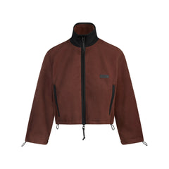 OUTDOOR FLEECE CROPPED 3/4 SLEEVE JACKET | COCOA
