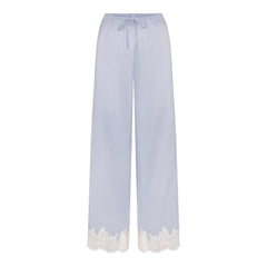 SILK LACE STRAIGHT LEG PANT | PERIWINKLE CONTRAST