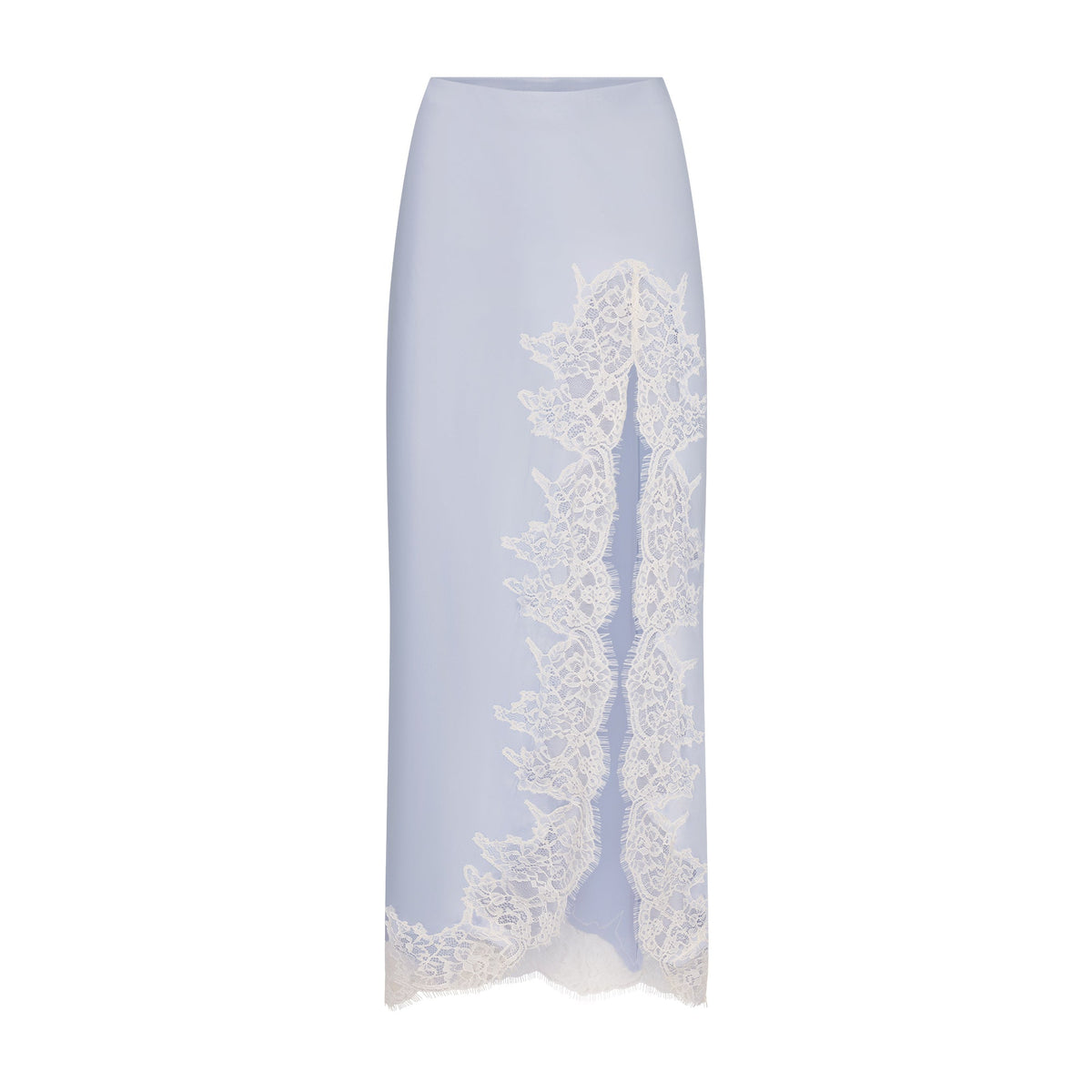 SILK LACE SLIP MIDI SKIRT | PERIWINKLE CONTRAST