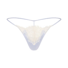 SILK LACE STRING THONG | PERIWINKLE CONTRAST