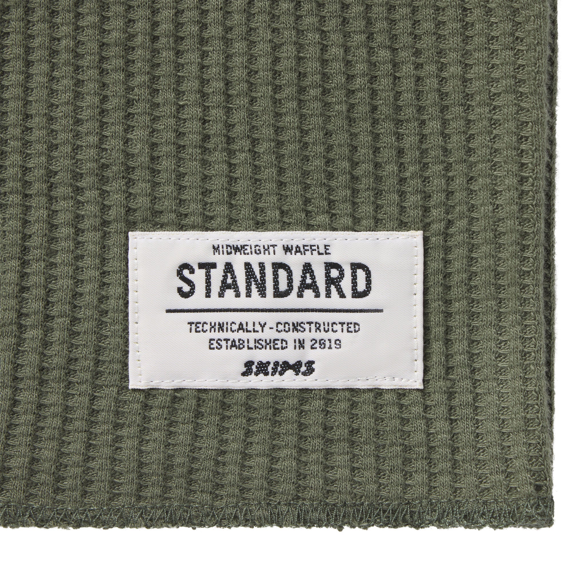 WAFFLE MENS LONG SLEEVE TOP | MILITARY GREEN