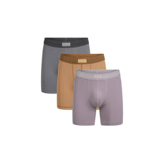 SKIMS COTTON MENS 5" BOXER BRIEF 3-PACK | RUSSET MULTI