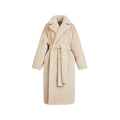 FAUX FUR OVERSIZED LONG COAT | CHAMPAGNE