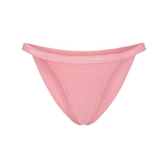 LIGHTWEIGHT COTTON LOGO PICOT STRING BIKINI | MELON TONAL